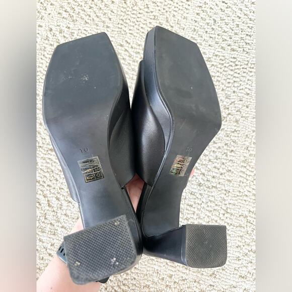 Jeffery Campbell Caviar Platform Slide Open Toe Black Heeled Mules 10 goth punk - Picture 7 of 9